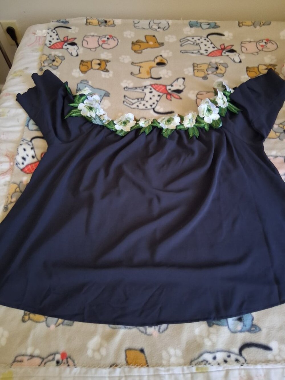 pretty shirt blue with white flowers